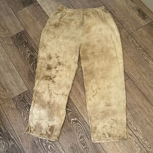 Maria De Guadalajara Cotton Vintage Tie-Dye Beige Cotton Boho Pants Mexico XL